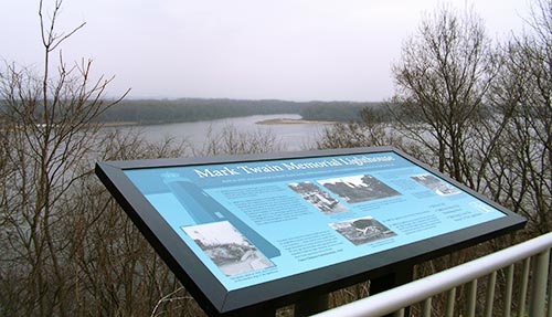 Mark Twain Memorial Lighthouse Sign - Hannibal, MO